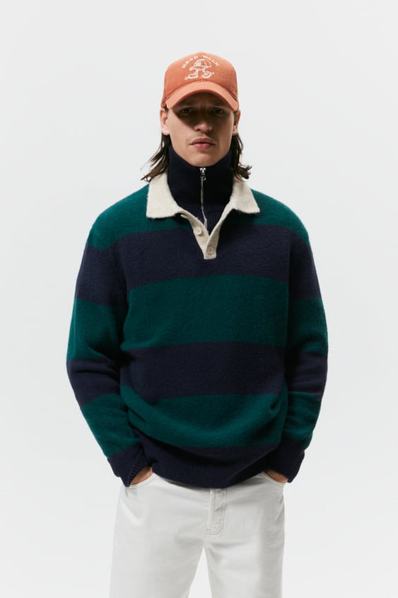STRIPED KNIT POLO