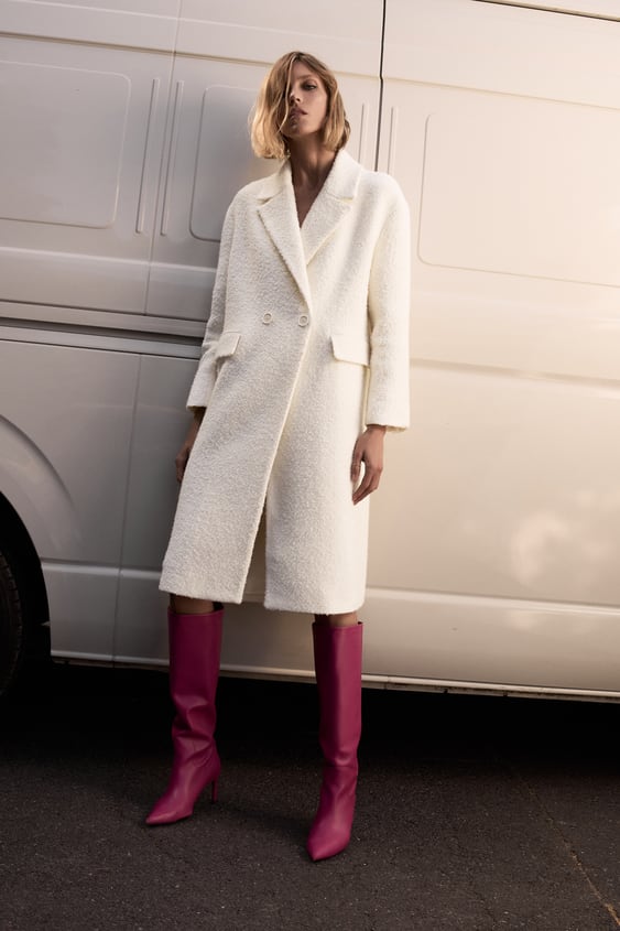 DOUBLE BREASTED WOOL BLEND COAT