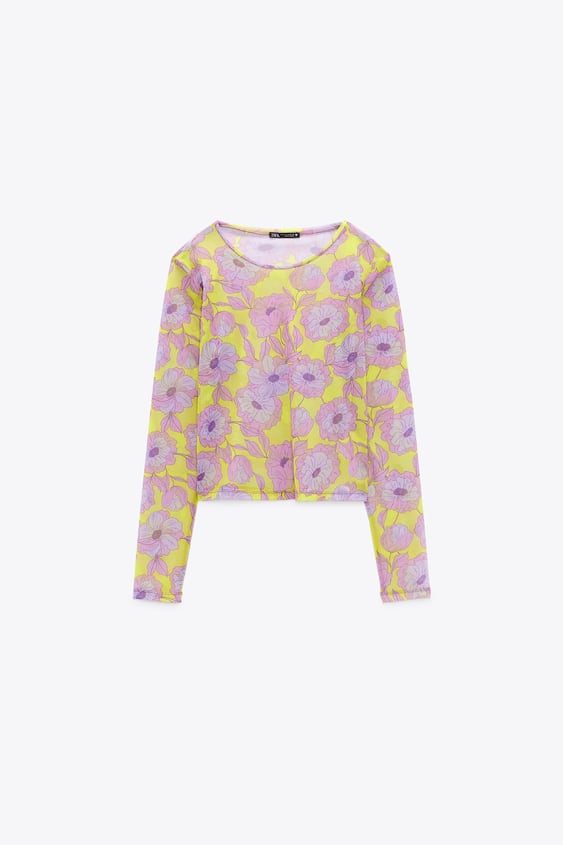 PRINTED TULLE SHIRT