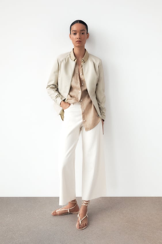 FAUX LEATHER FITTED JACKET