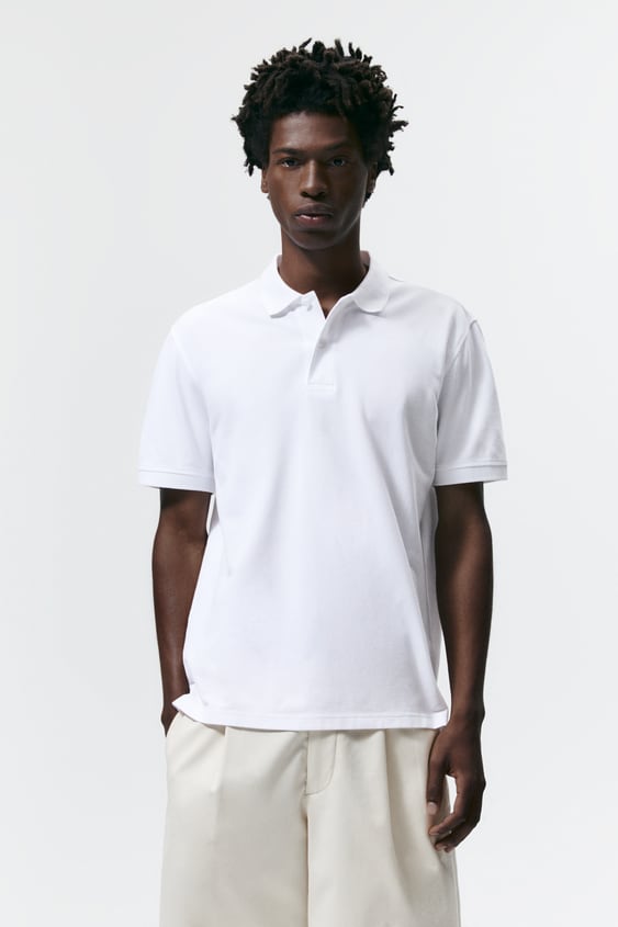 PIQU TEXTURED POLO SHIRT