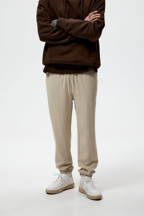 LINEN - VISCOSE JOGGER WAIST PANTS