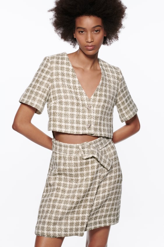 CUT OUT PLAID DRESS