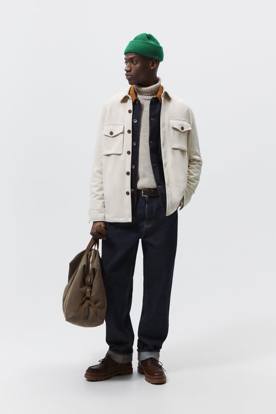 FAUX SUEDE OVERSHIRT