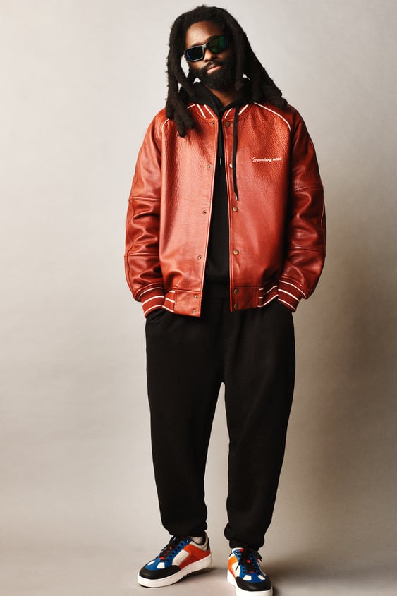 LEATHER BOMBER JACKET