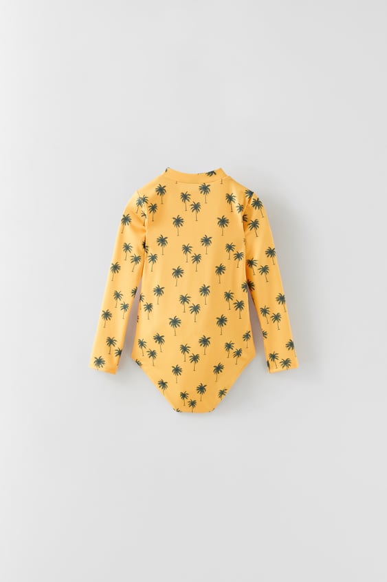 KIDS/ PALM TREE RASH GUARD SWIMSUIT