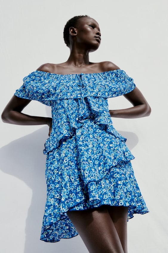 RUFFLED PRINT JUMPSUIT