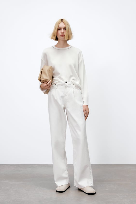 JEWEL TRIM SOFT SWEATER
