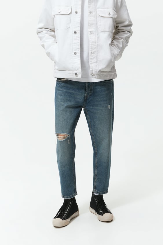 RIPPED SLIM JEANS