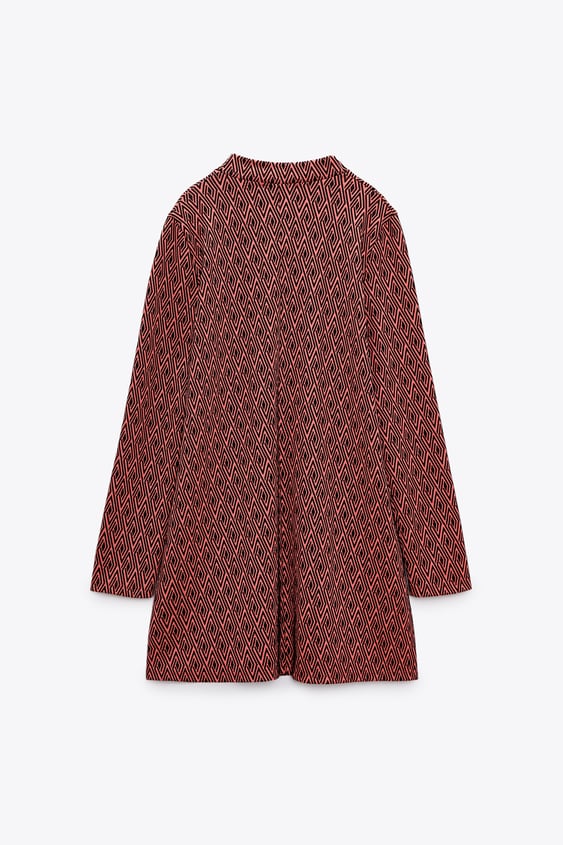 JACQUARD MOCK NECK DRESS