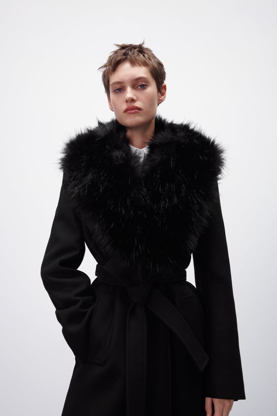 BELTED WOOL BLEND COAT