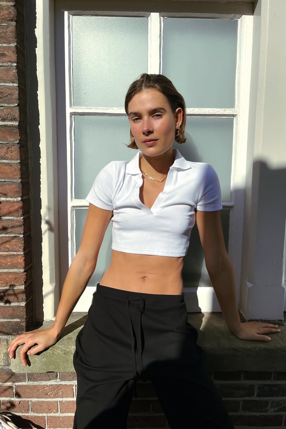 RIB POLO SHIRT
