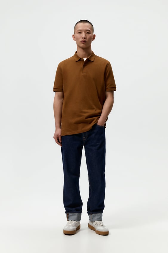 PIQU TEXTURED POLO SHIRT