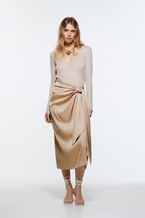 KNOTTED MIDI SKIRT