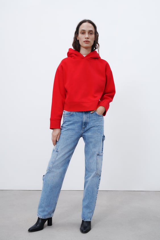 HOODED RIB SWEATSHIRT