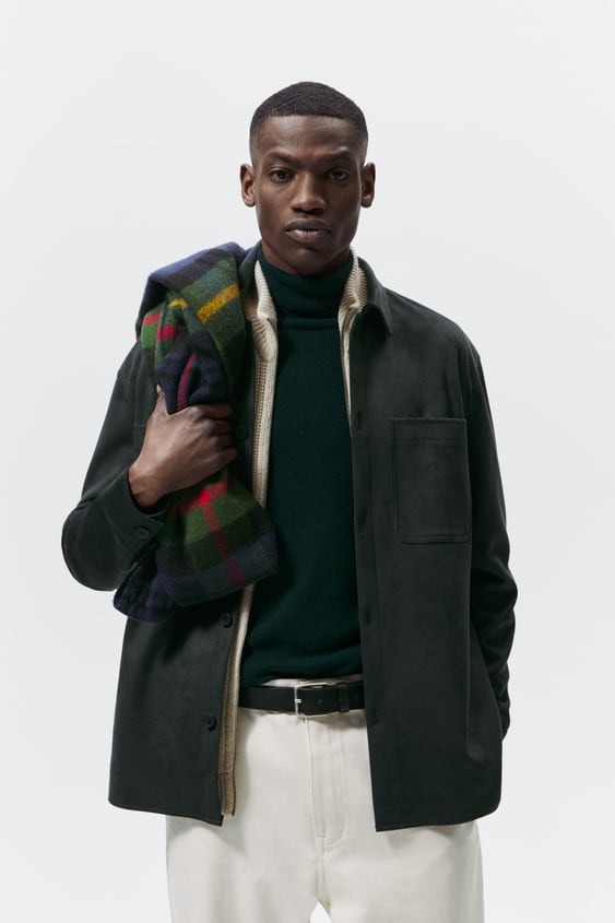 FAUX SUEDE OVERSHIRT