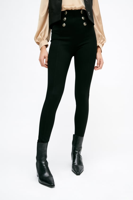 LEGGINGS WITH GOLD BUTTONS
