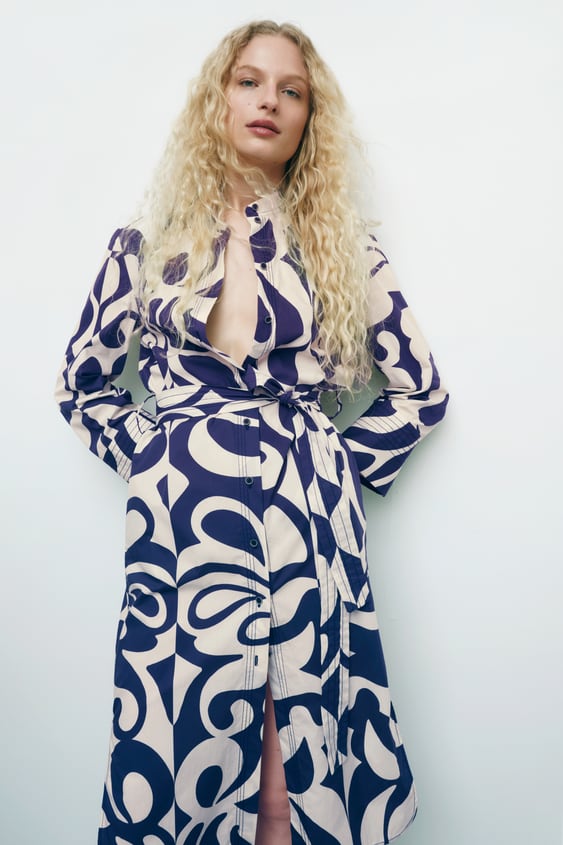 PRINTED SHIRT DRESS