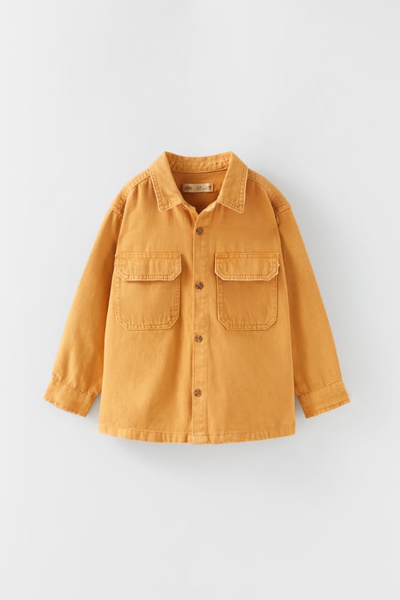 SOLID COLOR DENIM TWILL OVERSHIRT