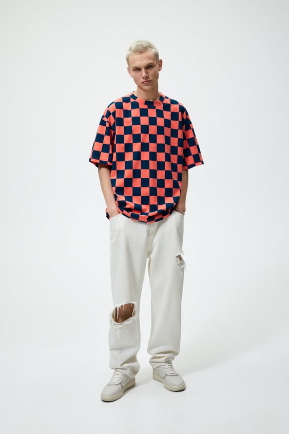 CHECKERED PRINT T-SHIRT