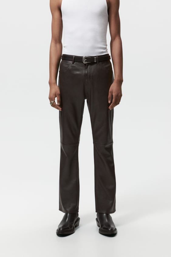 FLARED LEATHER PANTS