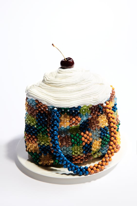 BEADED MINI BUCKET BAG