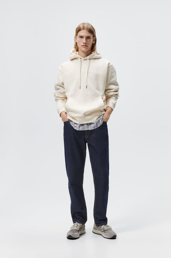 TEXT PRINT HOODED SWEATSHIRT