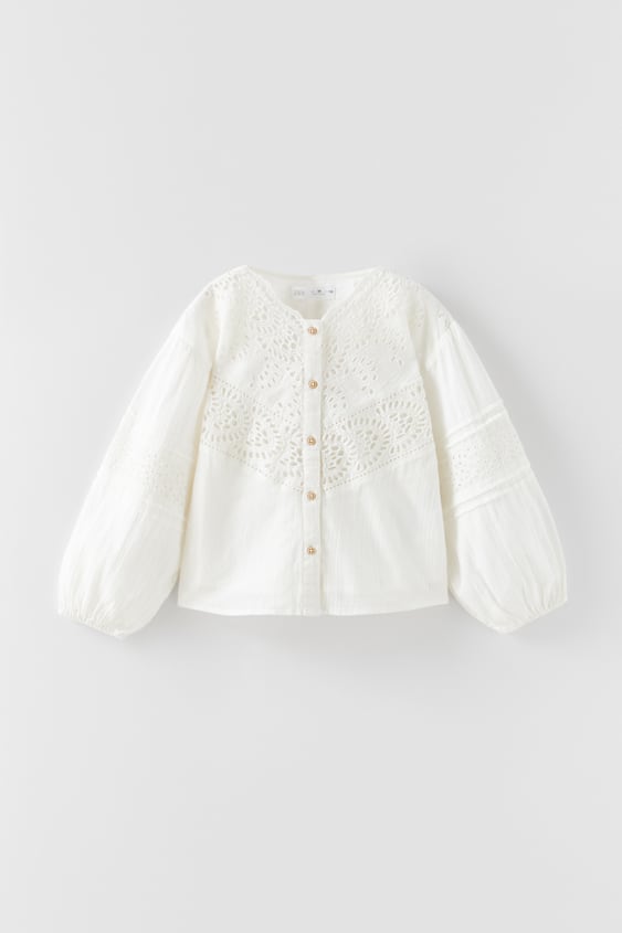 BLOUSE WITH SWISS EMBROIDERY