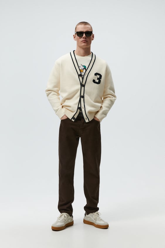 NUMBERED JACQUARD CARDIGAN