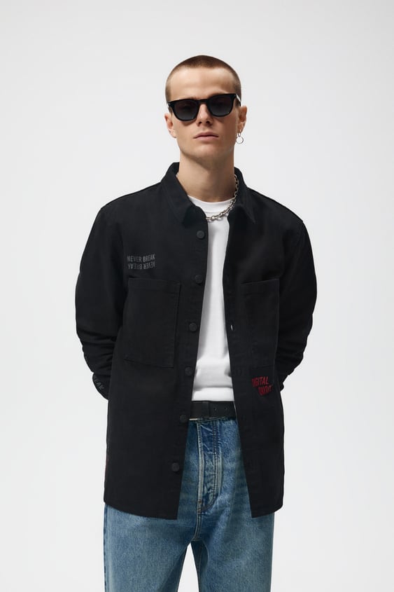 TEXT PRINT OVERSHIRT