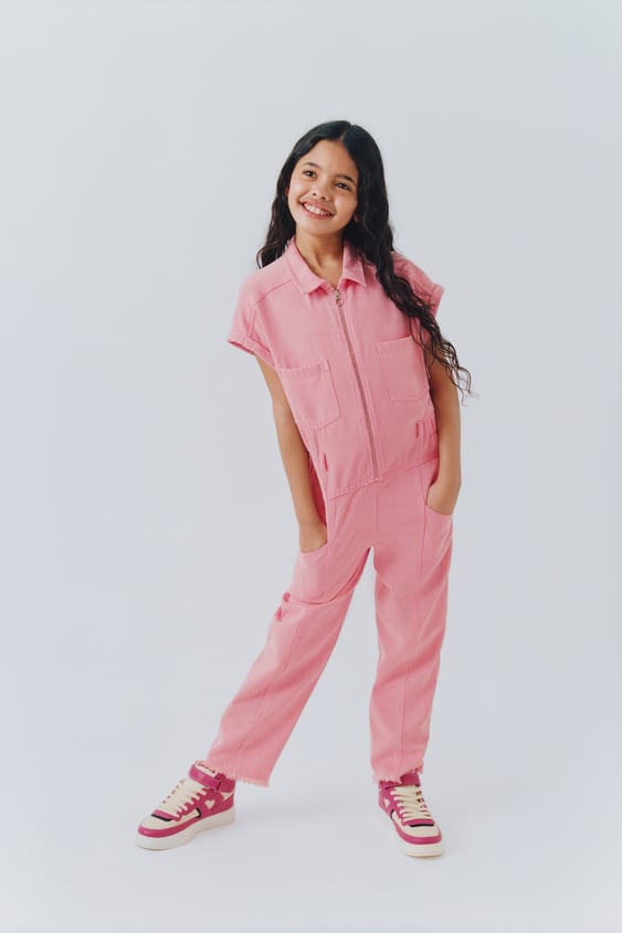 BELTED DENIM JUMPSUIT