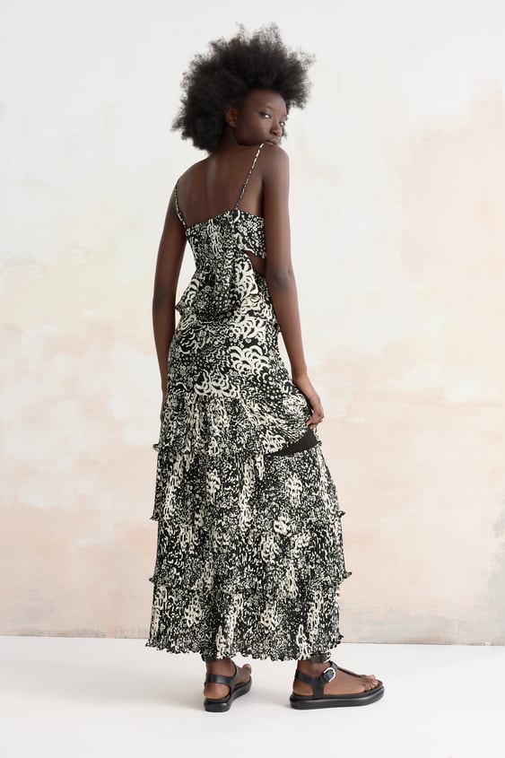 RUFFLED PRINT SKIRT