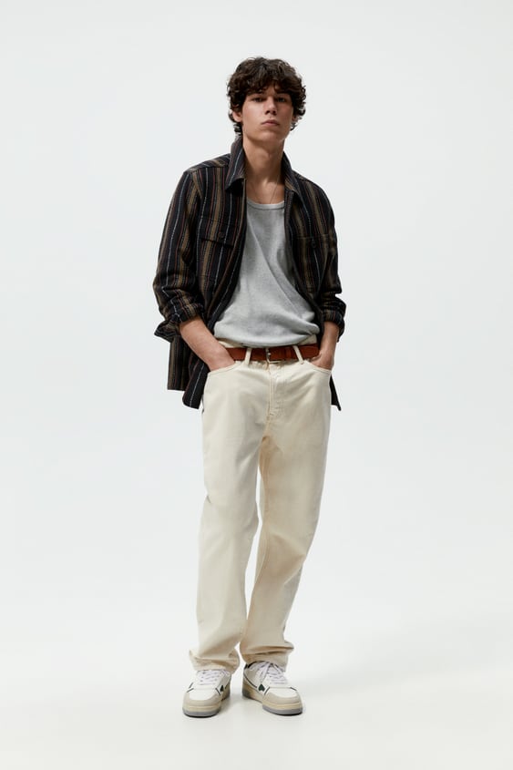 STRIPED TEXTURED OVERSHIRT