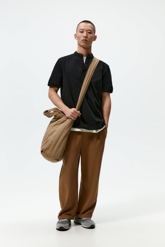 PIQU TEXTURED POLO SHIRT