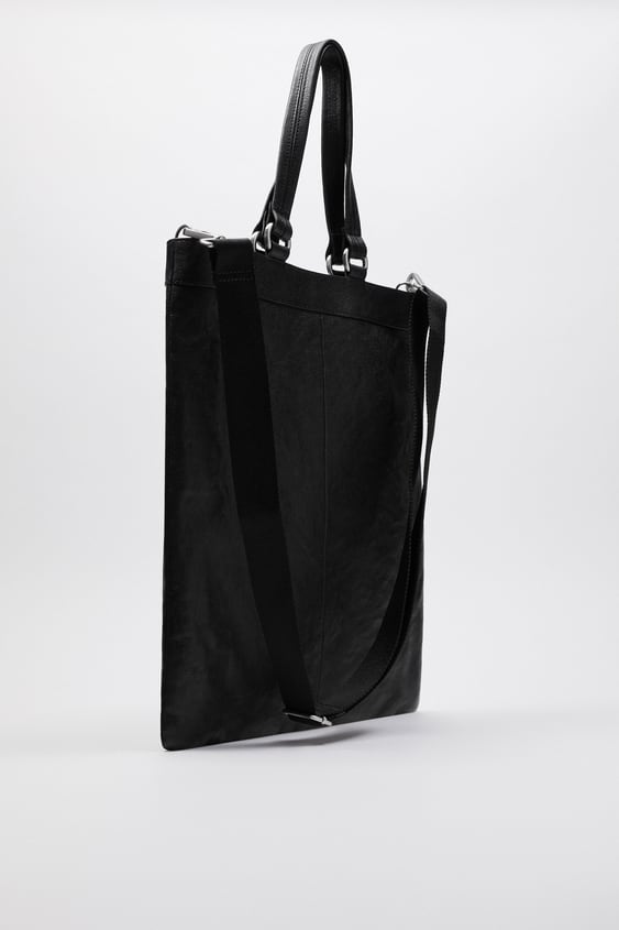 SLIM LEATHER TOTE BAG