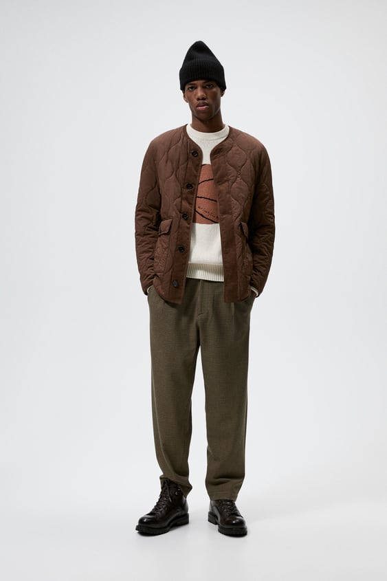 PLEATED PLAID PANTS