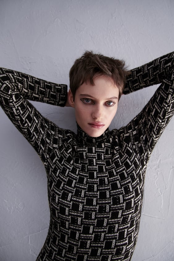 GEOMETRICAL JACQUARD KNIT DRESS