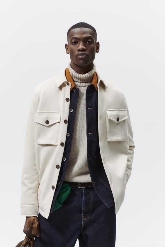 FAUX SUEDE OVERSHIRT