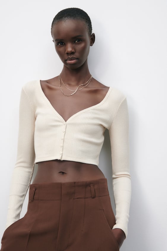 RIBBED CROPPED JACKET