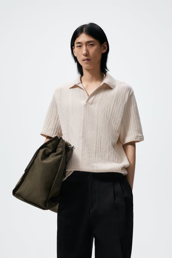 TEXTURED KNIT POLO