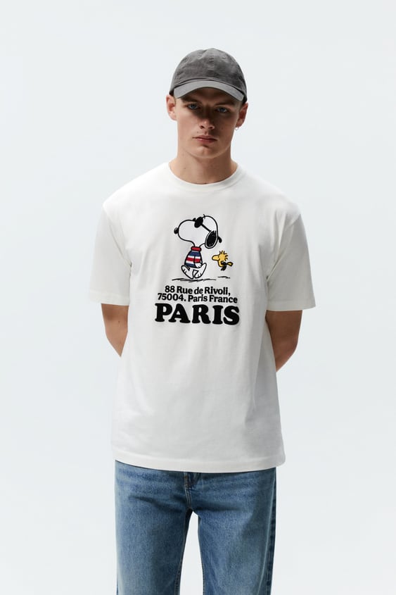 SNOOPY PEANUTS PRINT T-SHIRT