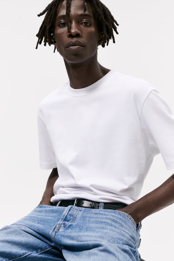 TOPSTITCHED LEATHER BELT