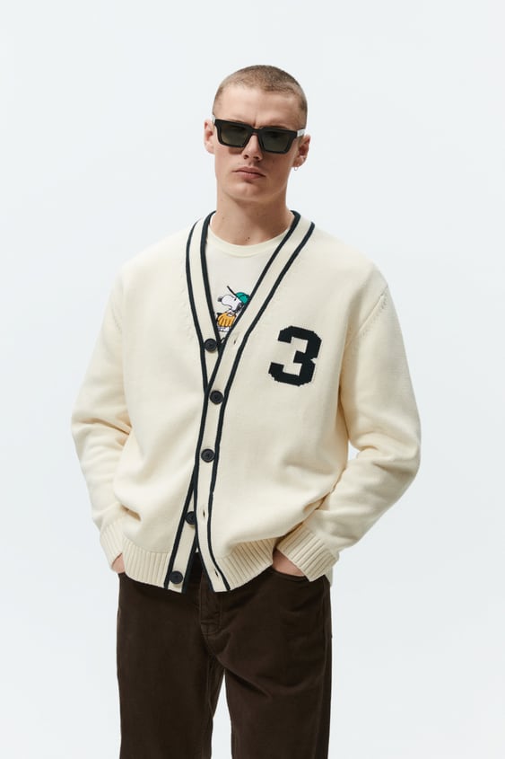 NUMBERED JACQUARD CARDIGAN