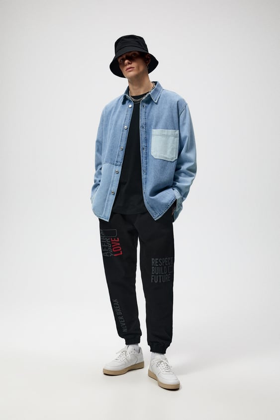JOGGER WAIST PRINTED PANTS
