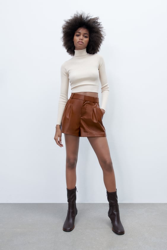 FAUX LEATHER SHORTS