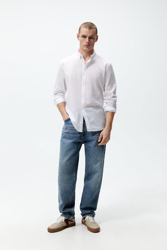 SOLID COLOR COTTON SHIRT