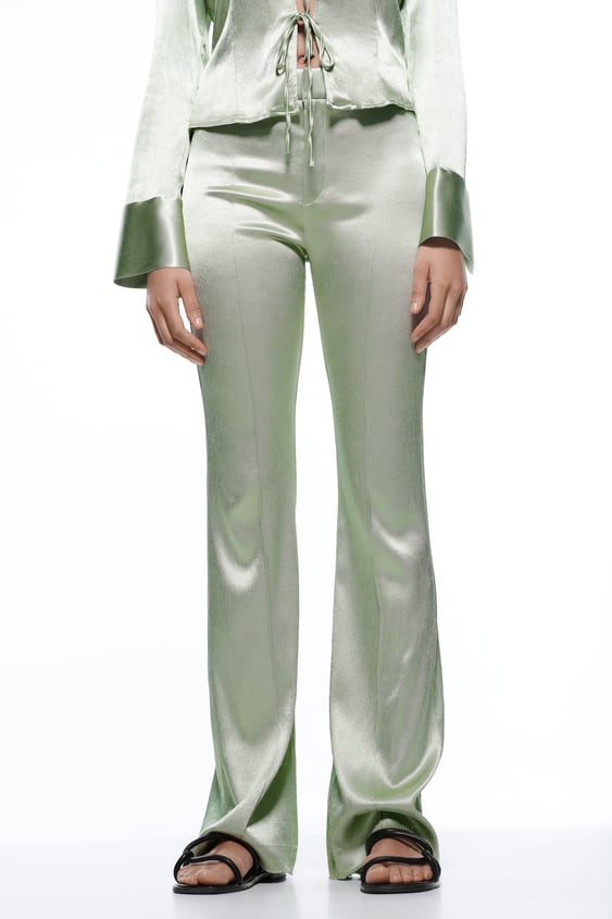 FULL LENGTH SATIN EFFECT PANTS