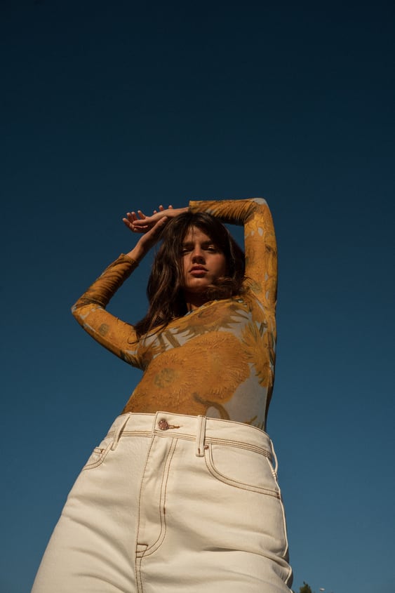 TULLE VAN GOGH SUNFLOWER BODYSUIT