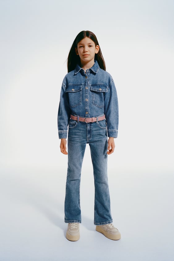 SEAMED FLARED JEANS