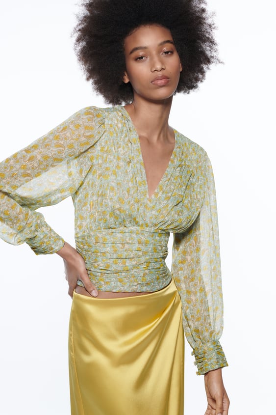 PRINTED SHIRT WITH METALLIC THREAD